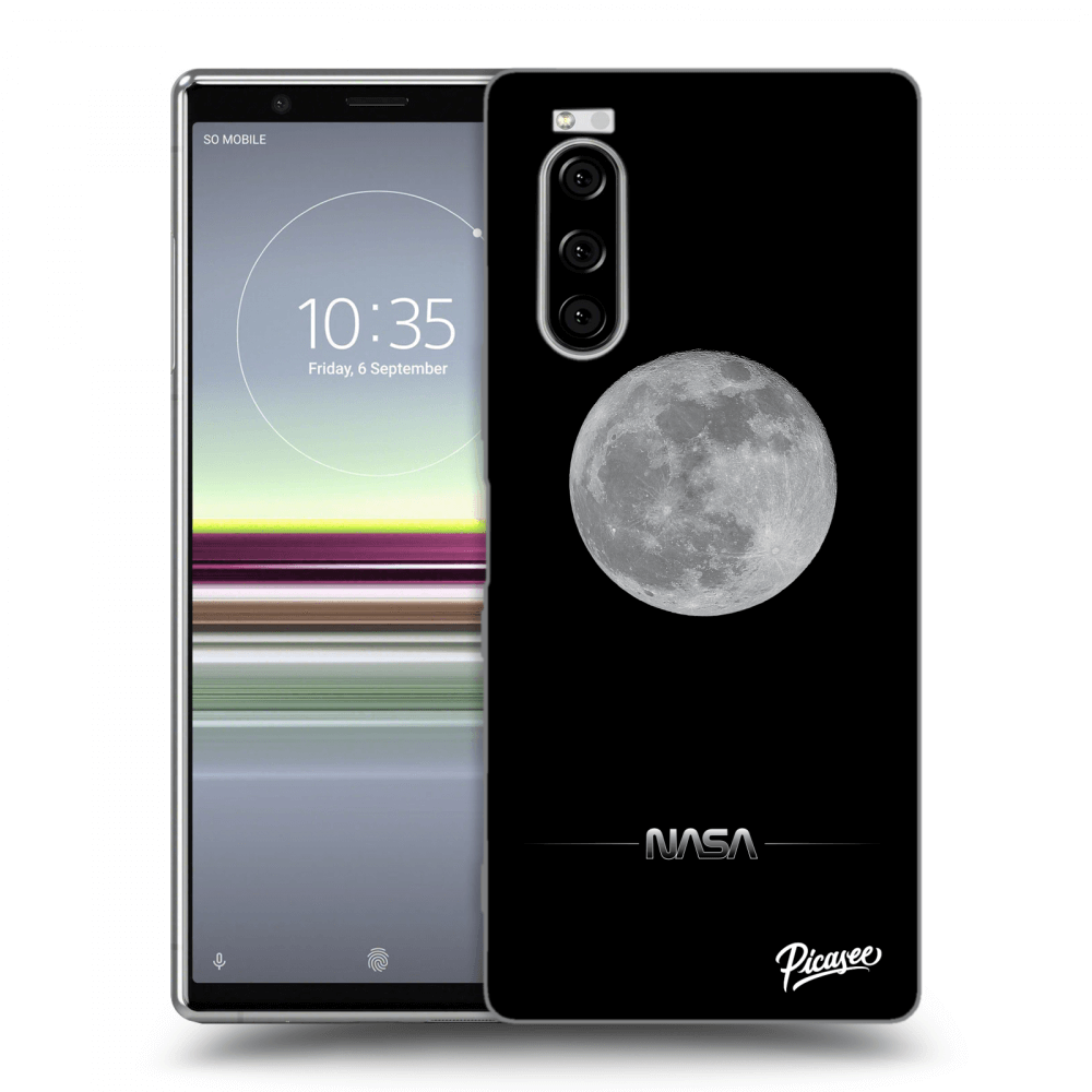 Picasee silikonski črni ovitek za Sony Xperia 5 - Moon Minimal