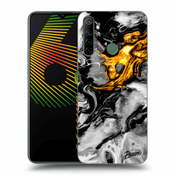 Picasee silikonski črni ovitek za Realme 6i - Black Gold 2