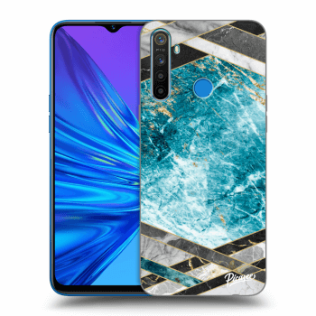 Ovitek za Realme 5 - Blue geometry