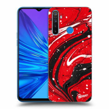 Picasee silikonski črni ovitek za Realme 5 - Red black