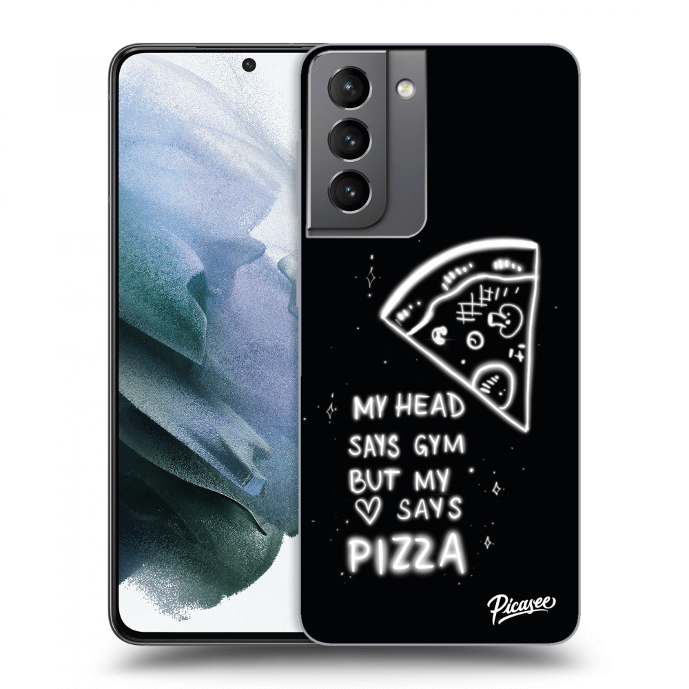 Picasee silikonski črni ovitek za Samsung Galaxy S21 5G G991B - Pizza
