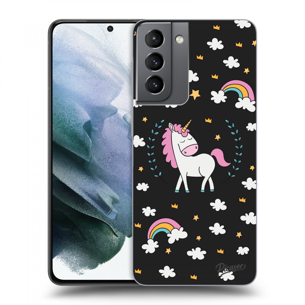 Picasee silikonski črni ovitek za Samsung Galaxy S21 5G G991B - Unicorn star heaven