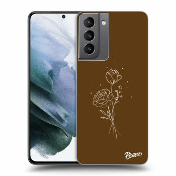 Ovitek za Samsung Galaxy S21 G991B - Brown flowers