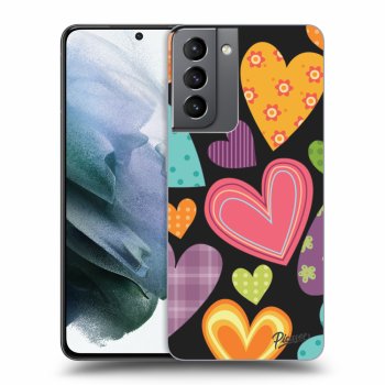 Picasee silikonski črni ovitek za Samsung Galaxy S21 5G G991B - Colored heart