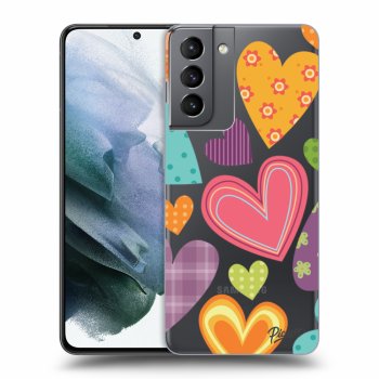 Picasee silikonski prozorni ovitek za Samsung Galaxy S21 5G G991B - Colored heart