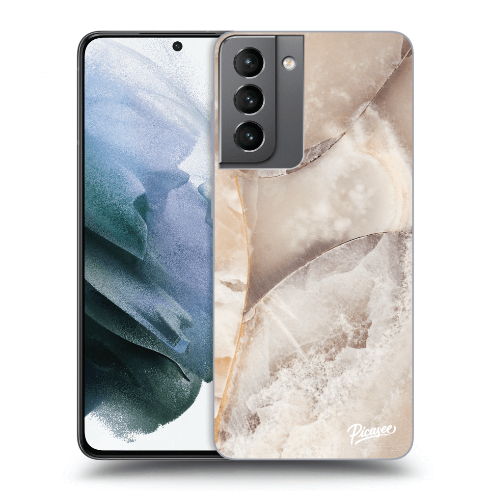 Picasee silikonski prozorni ovitek za Samsung Galaxy S21 5G G991B - Cream marble