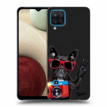 Picasee silikonski črni ovitek za Samsung Galaxy A12 A125F - French Bulldog