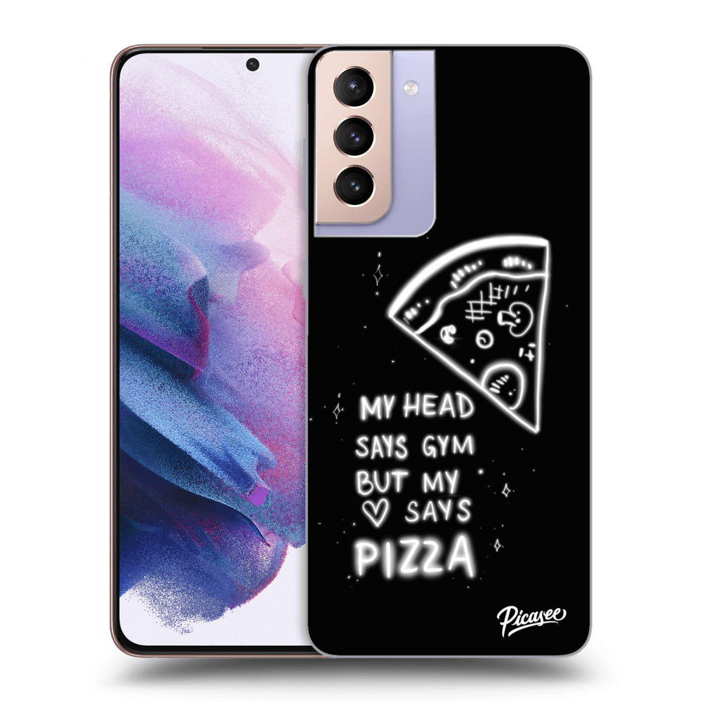 Picasee silikonski črni ovitek za Samsung Galaxy S21+ 5G G996F - Pizza