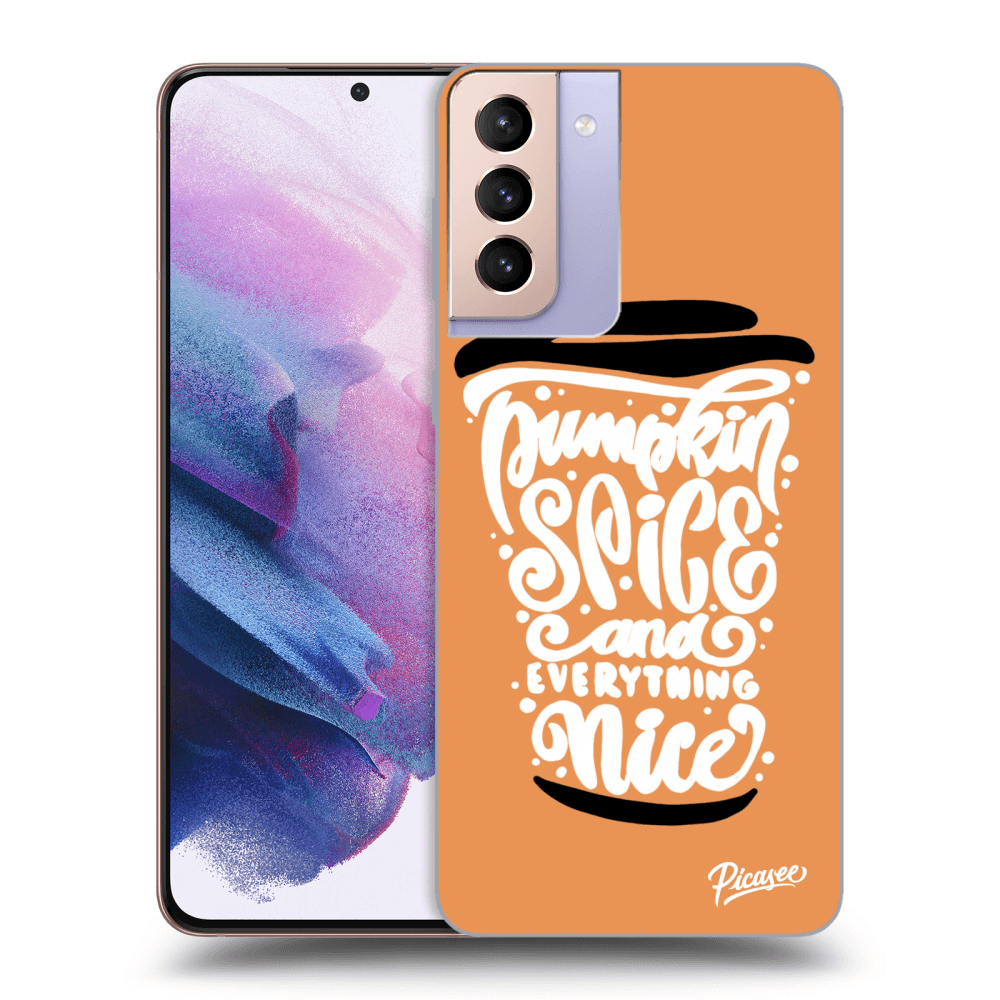 Picasee silikonski prozorni ovitek za Samsung Galaxy S21+ 5G G996F - Pumpkin coffee