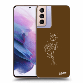 Ovitek za Samsung Galaxy S21+ 5G G996F - Brown flowers