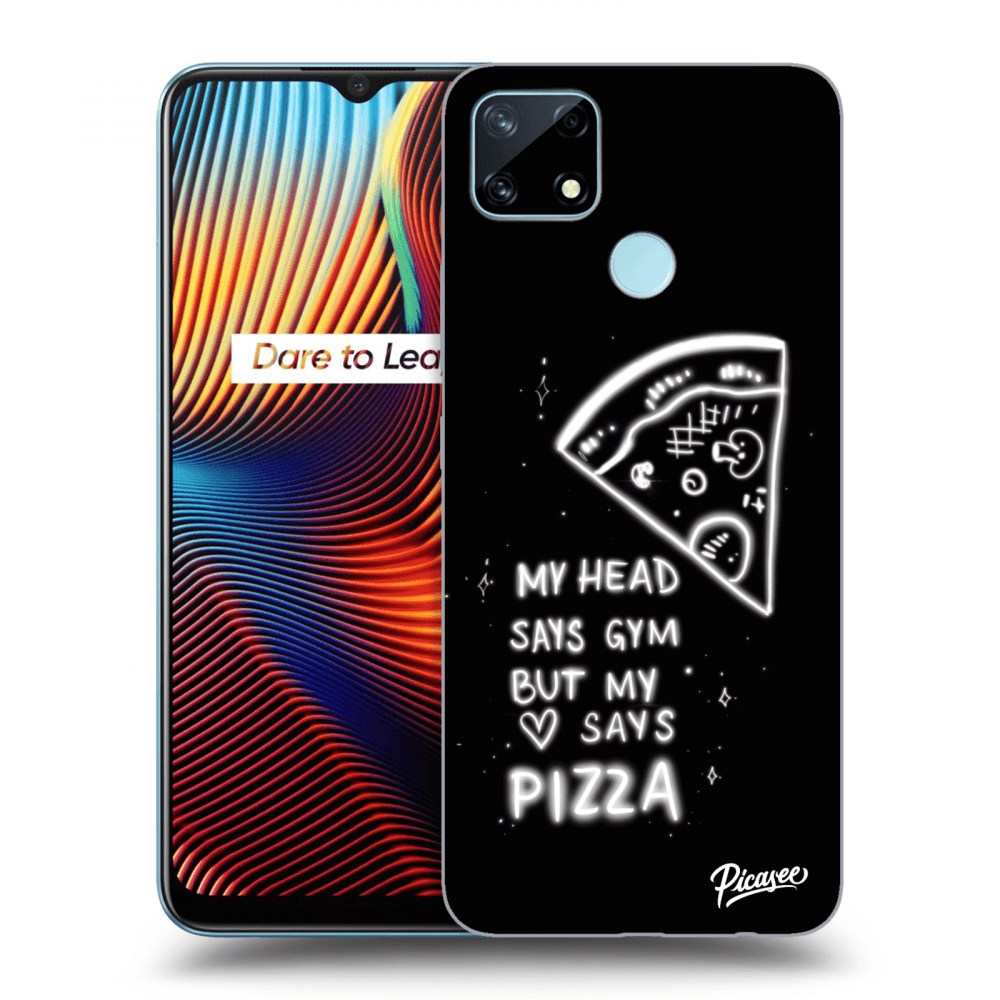 Picasee silikonski črni ovitek za Realme 7i - Pizza