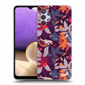 Picasee silikonski prozorni ovitek za Samsung Galaxy A32 5G A326B - Purple Leaf