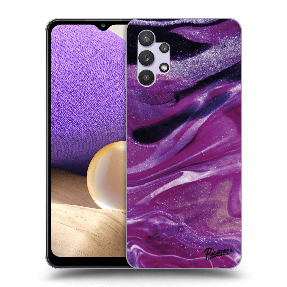 Picasee silikonski črni ovitek za Samsung Galaxy A32 5G A326B - Purple glitter