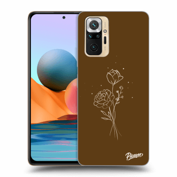 Ovitek za Xiaomi Redmi Note 10 Pro - Brown flowers