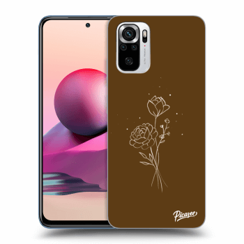Ovitek za Xiaomi Redmi Note 10S - Brown flowers