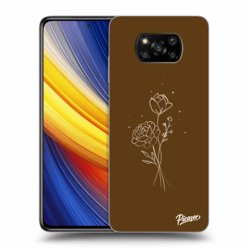 Ovitek za Xiaomi Poco X3 Pro - Brown flowers