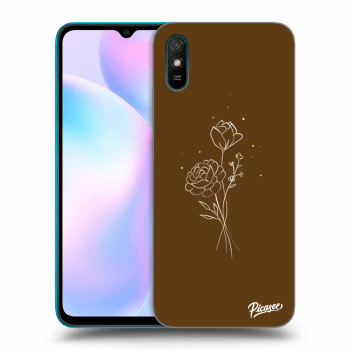 Ovitek za Xiaomi Redmi 9AT - Brown flowers