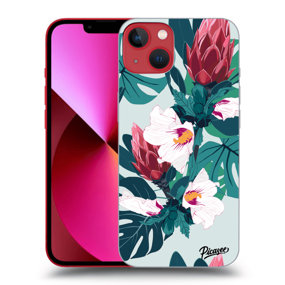 Picasee silikonski črni ovitek za Apple iPhone 13 - Rhododendron