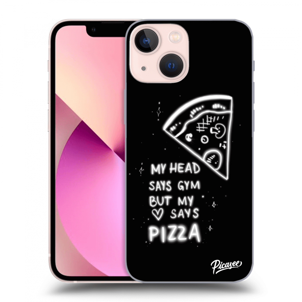 Picasee silikonski črni ovitek za Apple iPhone 13 mini - Pizza