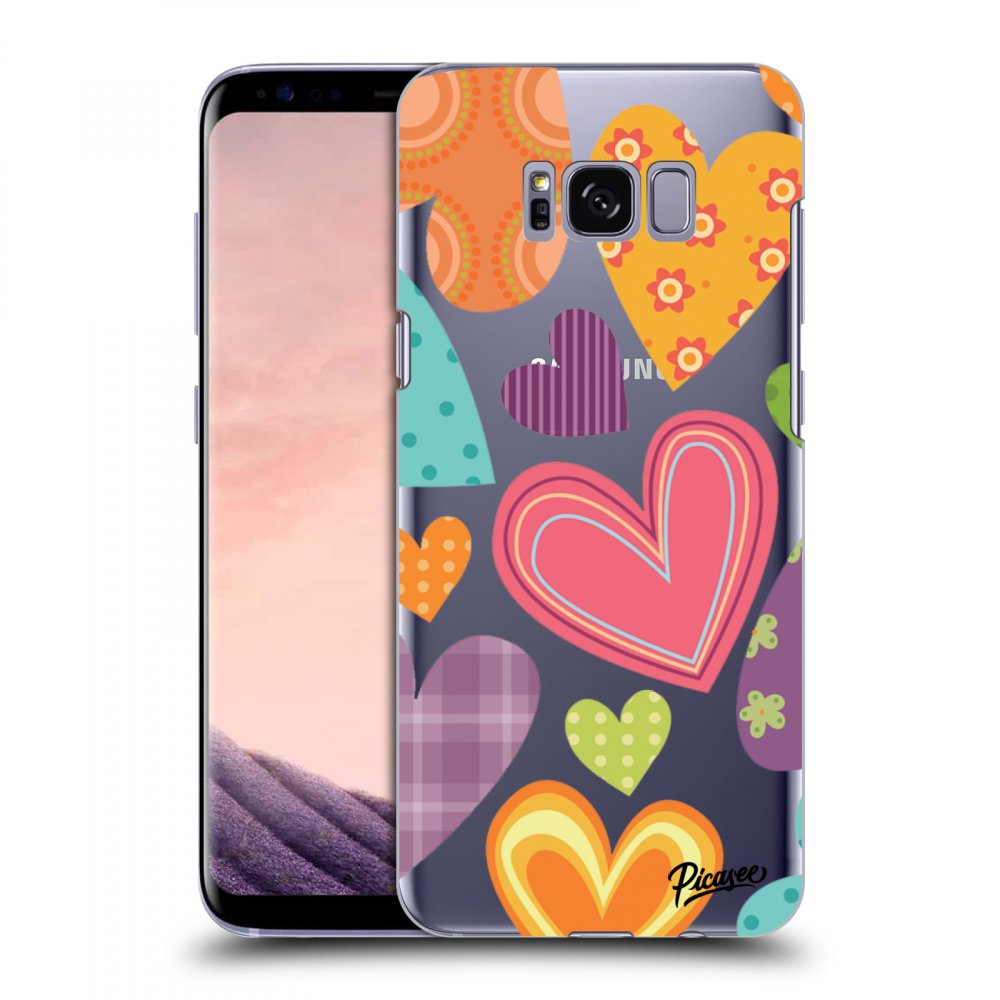 Picasee silikonski prozorni ovitek za Samsung Galaxy S8+ G955F - Colored heart