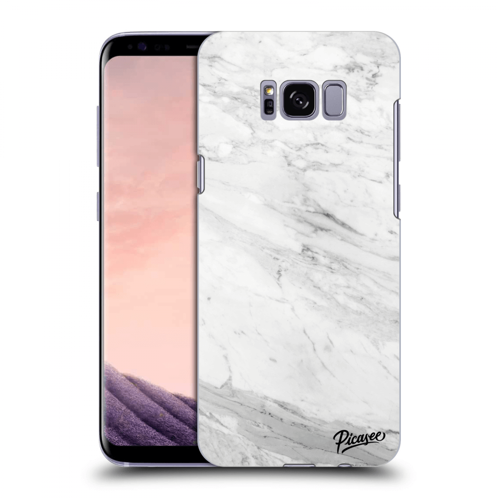 Picasee silikonski prozorni ovitek za Samsung Galaxy S8+ G955F - White marble