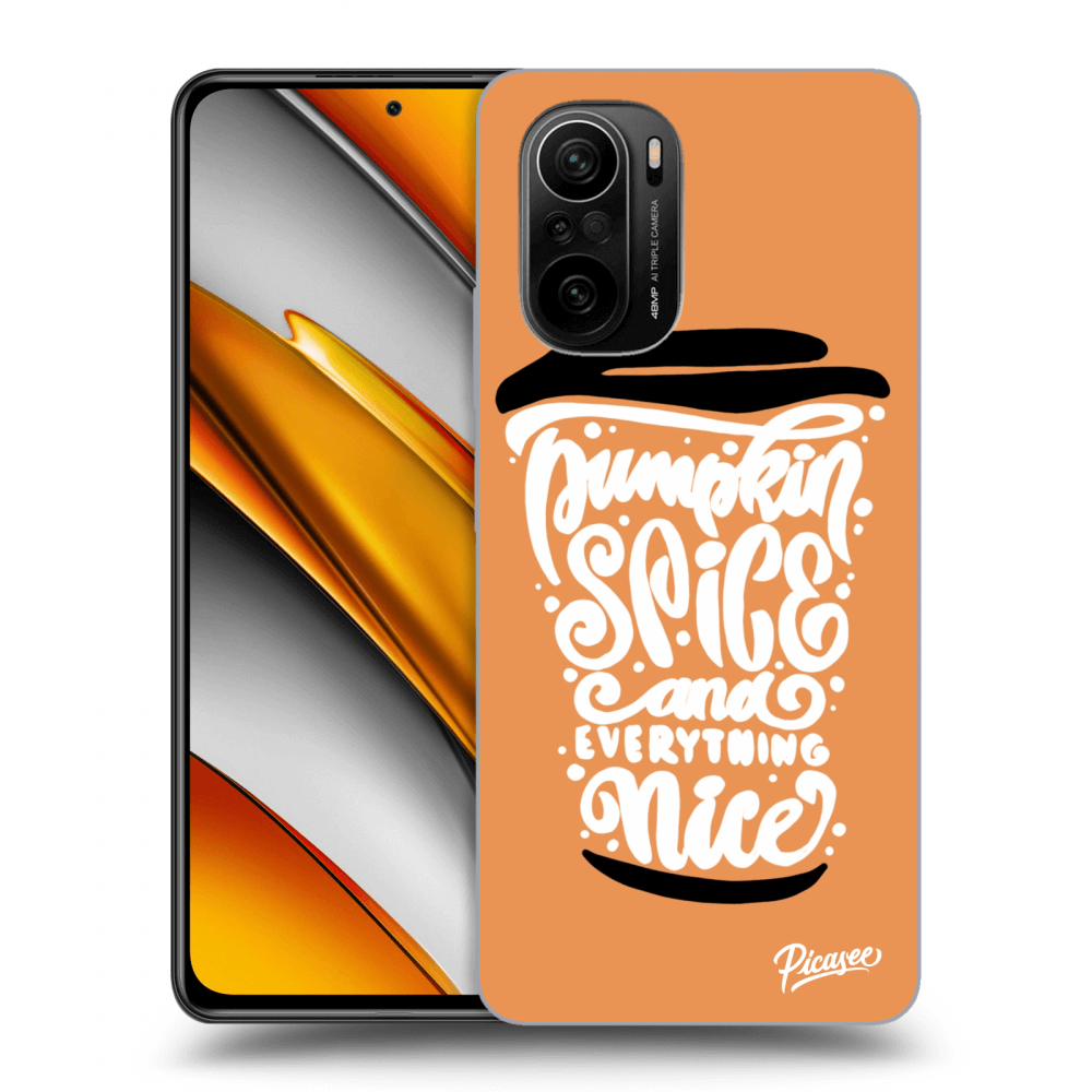 Picasee silikonski črni ovitek za Xiaomi Poco F3 - Pumpkin coffee