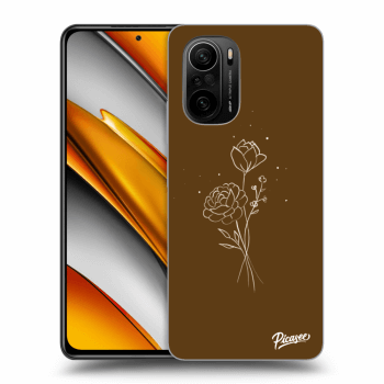 Ovitek za Xiaomi Poco F3 - Brown flowers