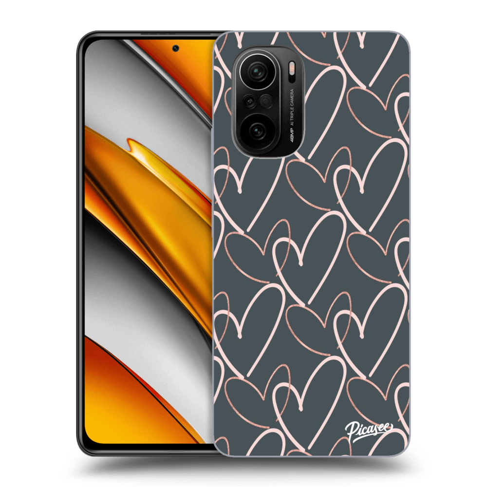 Picasee silikonski črni ovitek za Xiaomi Poco F3 - Lots of love