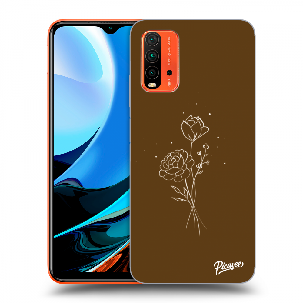 Picasee ULTIMATE CASE za Xiaomi Redmi 9T - Brown flowers
