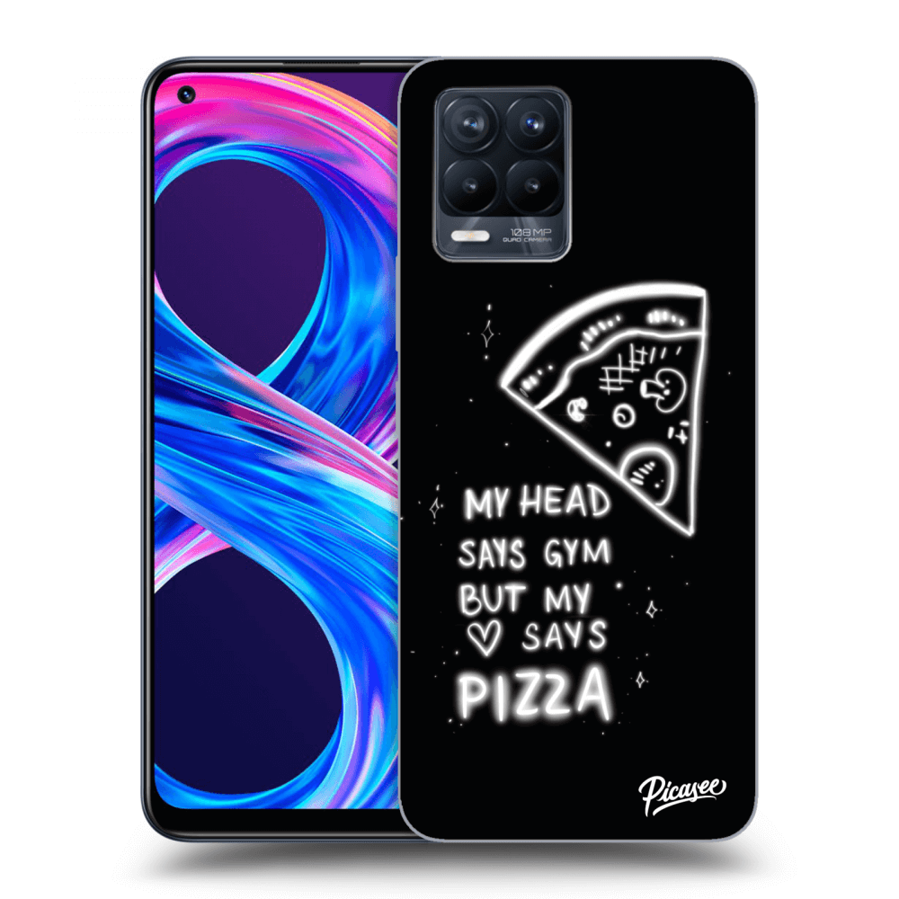 Picasee silikonski črni ovitek za Realme 8 Pro - Pizza