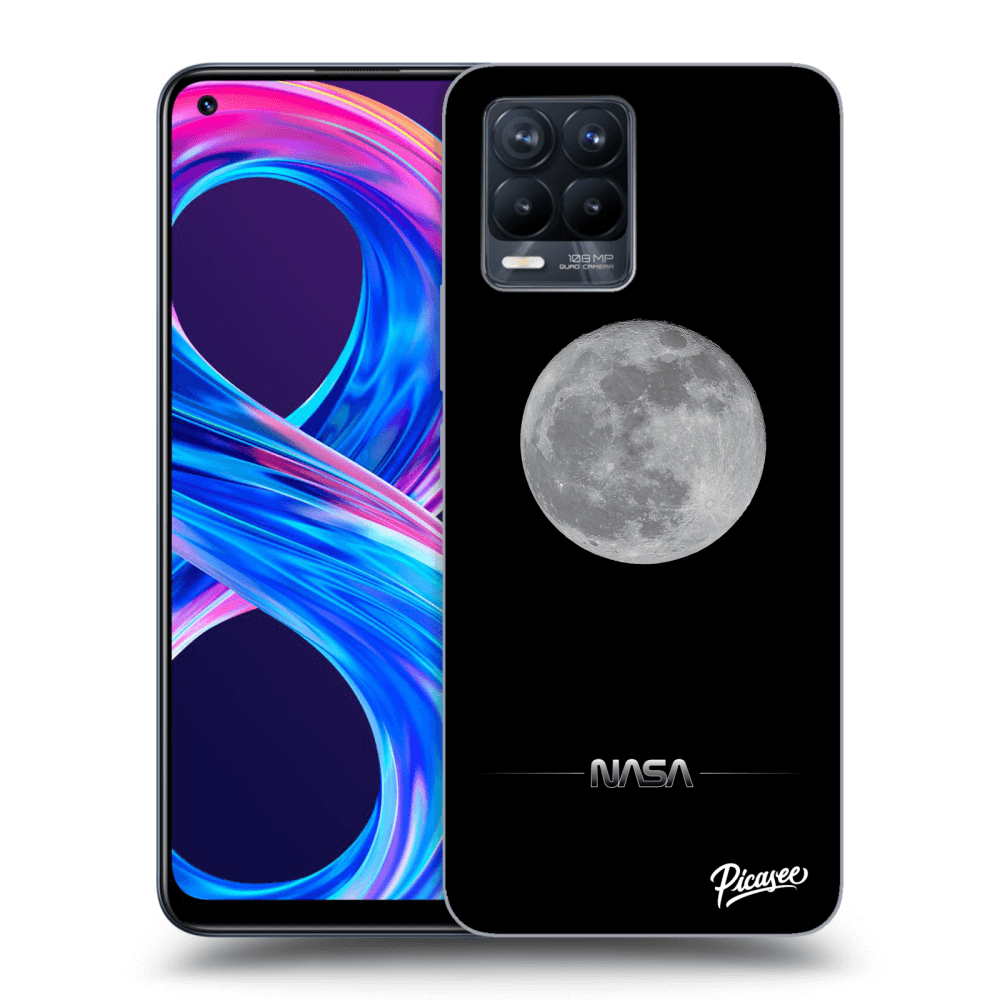 Picasee silikonski črni ovitek za Realme 8 Pro - Moon Minimal