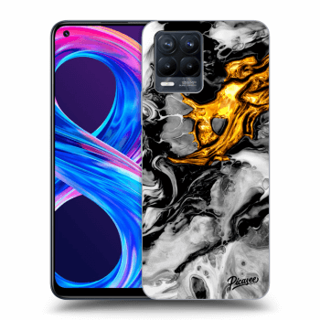 Picasee silikonski črni ovitek za Realme 8 Pro - Black Gold 2