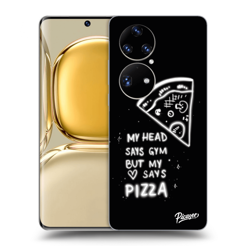 Picasee silikonski črni ovitek za Huawei P50 - Pizza