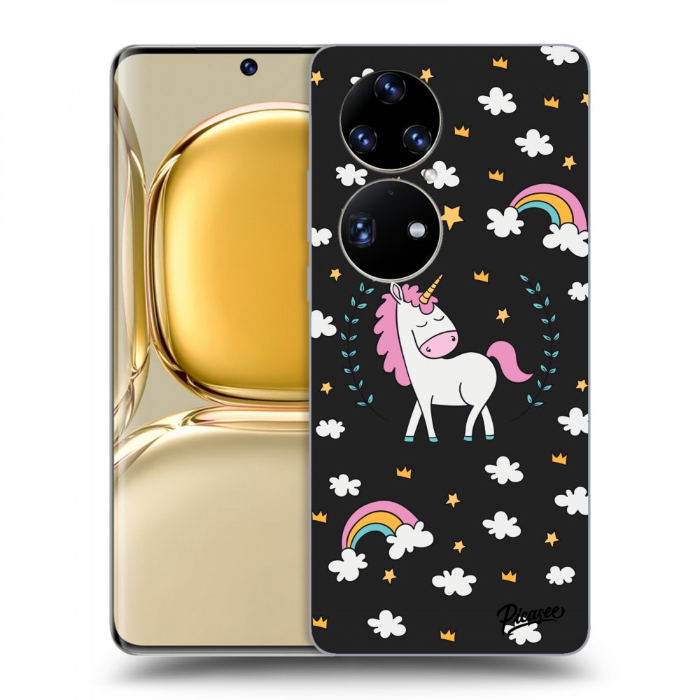 Picasee silikonski črni ovitek za Huawei P50 - Unicorn star heaven