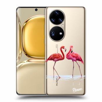 Picasee silikonski prozorni ovitek za Huawei P50 - Flamingos couple