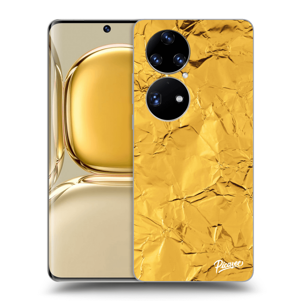 Picasee silikonski prozorni ovitek za Huawei P50 - Gold