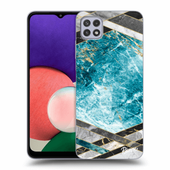 Ovitek za Samsung Galaxy A22 5G A226B - Blue geometry