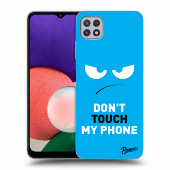 Ovitek za Samsung Galaxy A22 5G A226B - Angry Eyes - Blue