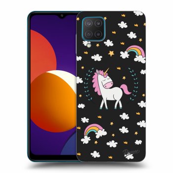 Picasee silikonski črni ovitek za Samsung Galaxy M12 M127F - Unicorn star heaven