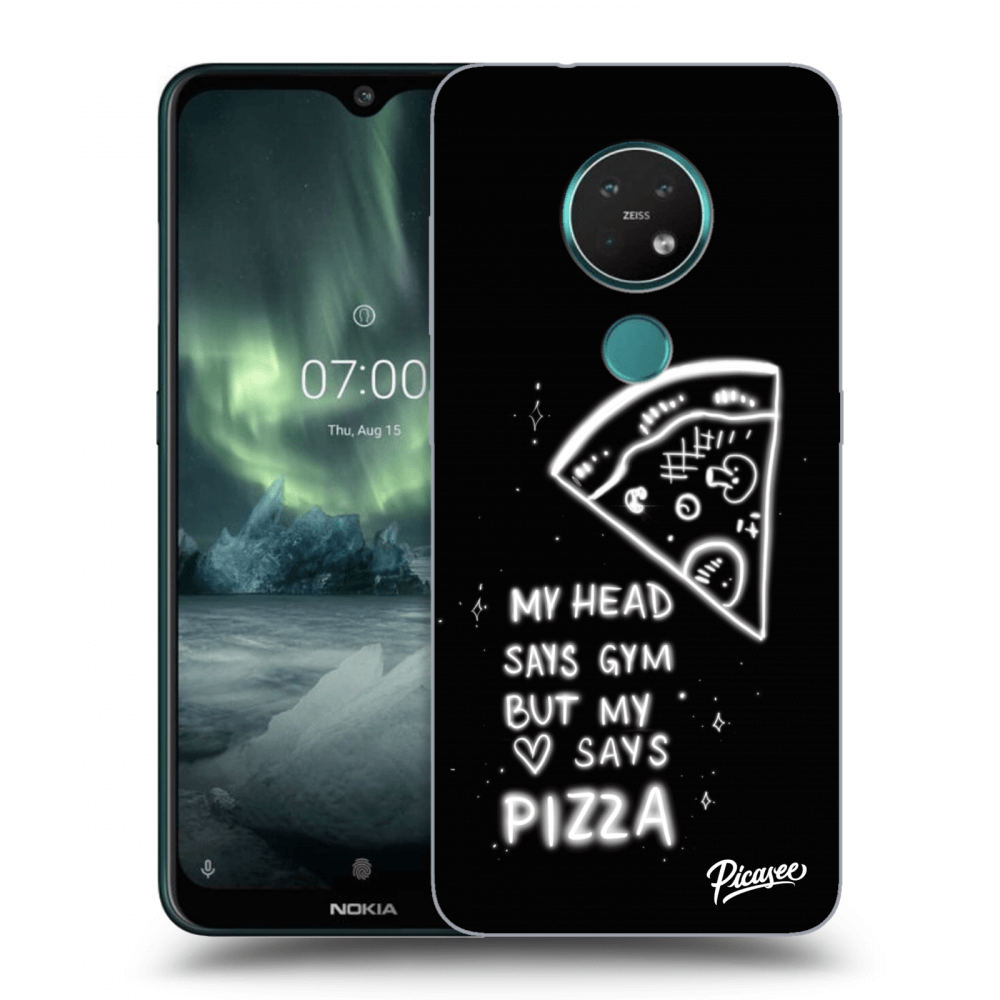 Picasee silikonski črni ovitek za Nokia 7.2 - Pizza