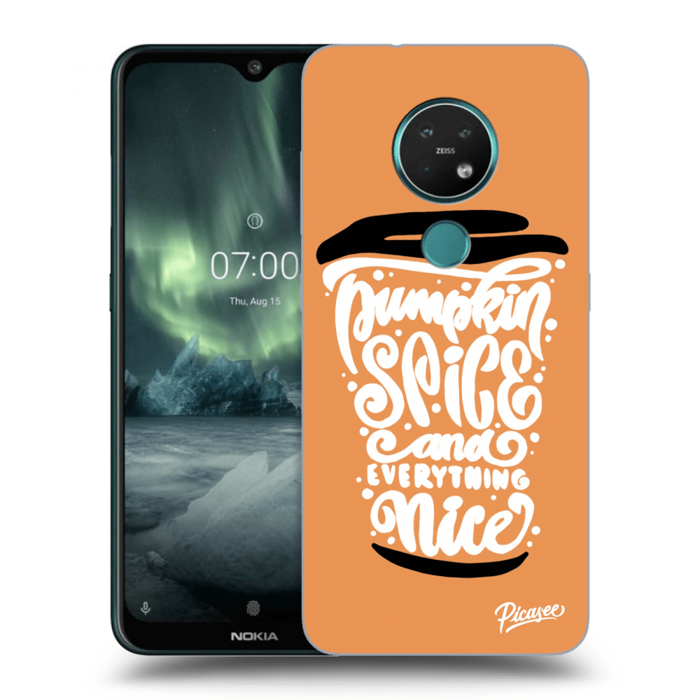 Picasee silikonski prozorni ovitek za Nokia 7.2 - Pumpkin coffee
