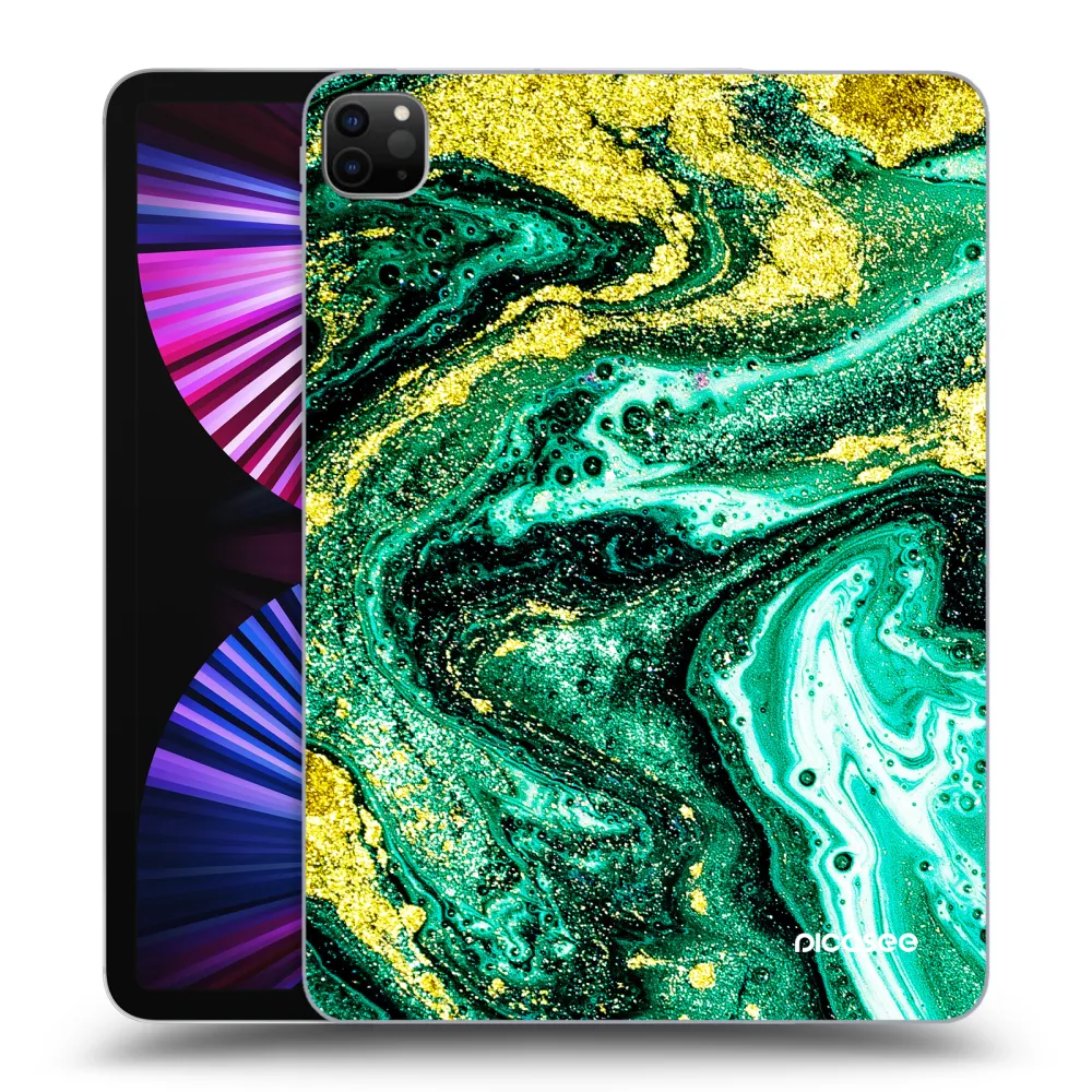 Picasee silikonski črni ovitek za Apple iPad Pro 11" 2021 (3.gen) - Green Gold