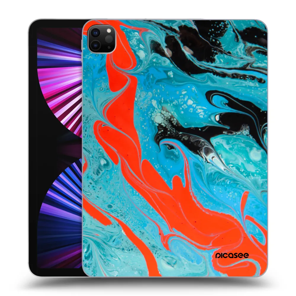 Picasee silikonski črni ovitek za Apple iPad Pro 11" 2021 (3.gen) - Blue Magma