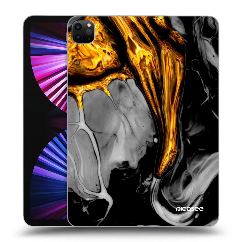 Picasee silikonski črni ovitek za Apple iPad Pro 11" 2021 (3.gen) - Black Gold