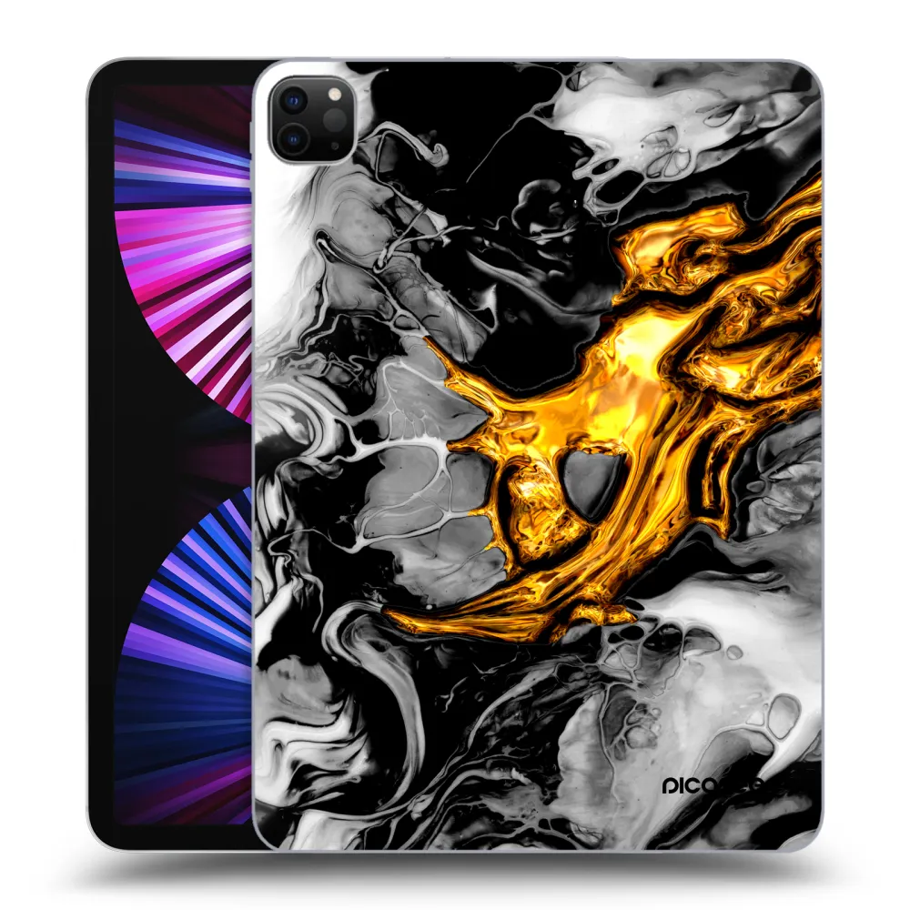 Picasee silikonski črni ovitek za Apple iPad Pro 11" 2021 (3.gen) - Black Gold 2