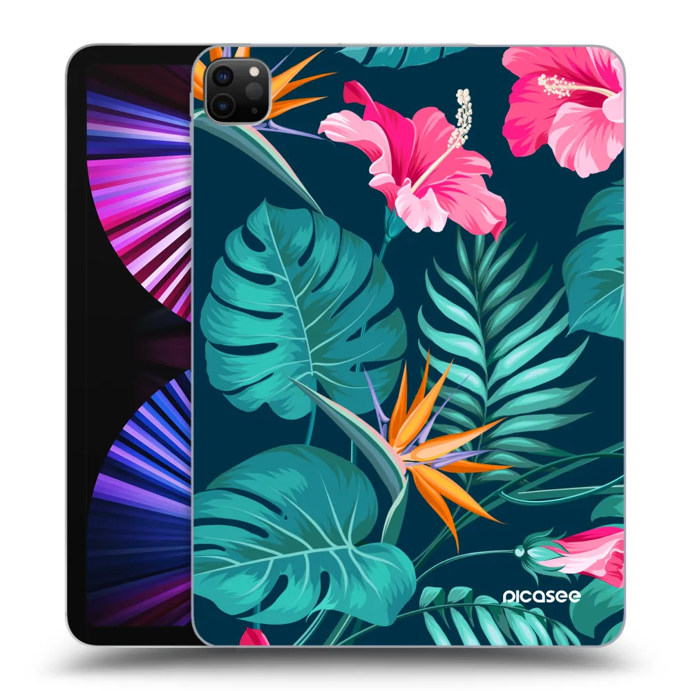 Picasee silikonski črni ovitek za Apple iPad Pro 11" 2021 (3.gen) - Pink Monstera