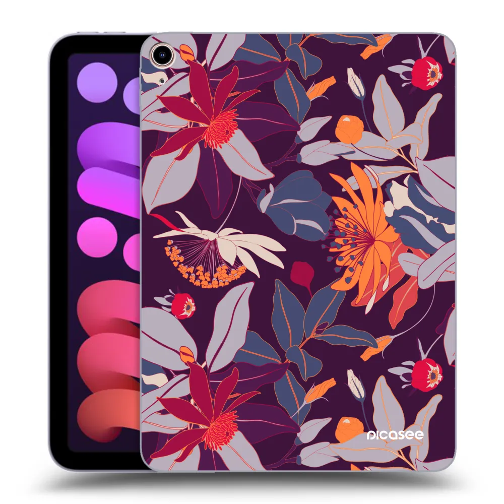 Picasee silikonski prozorni ovitek za Apple iPad mini 2021 (6. gen) - Purple Leaf