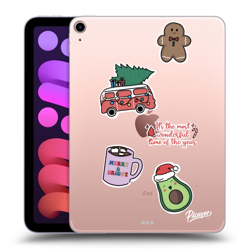 Picasee silikonski prozorni ovitek za Apple iPad mini 2021 (6. gen) - Christmas Stickers