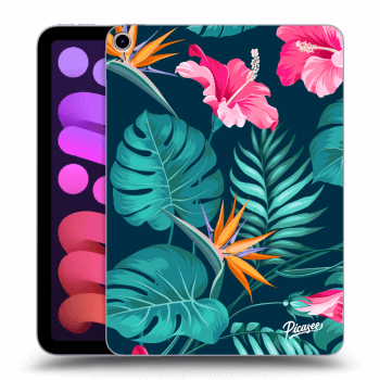 Picasee silikonski prozorni ovitek za Apple iPad mini 2021 (6. gen) - Pink Monstera