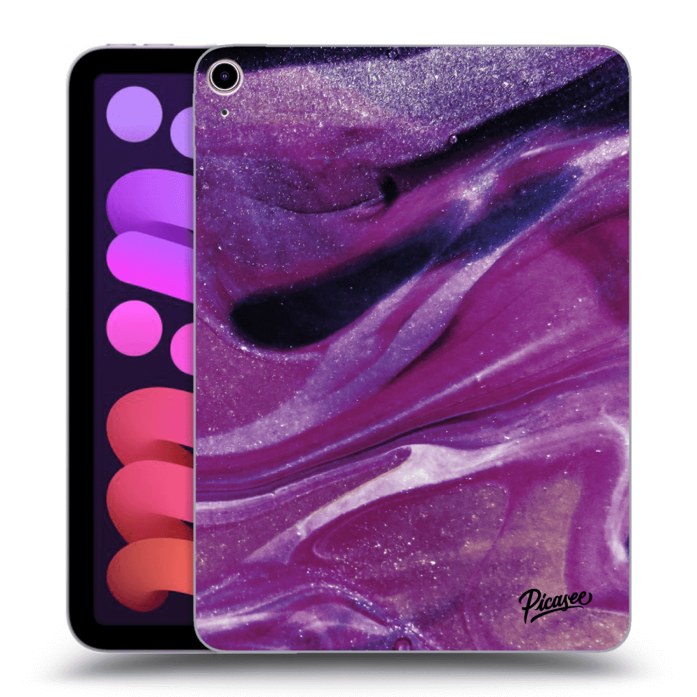 Picasee silikonski prozorni ovitek za Apple iPad mini 2021 (6. gen) - Purple glitter
